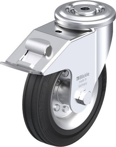 Blickle LER-VE 160R-FI Lenkrolle mit Feststeller, Rad-Durchmesser: 16 cm, Tragfähigkeit: 135 kg, Farbe: Schwarz/Silber - Bild 1