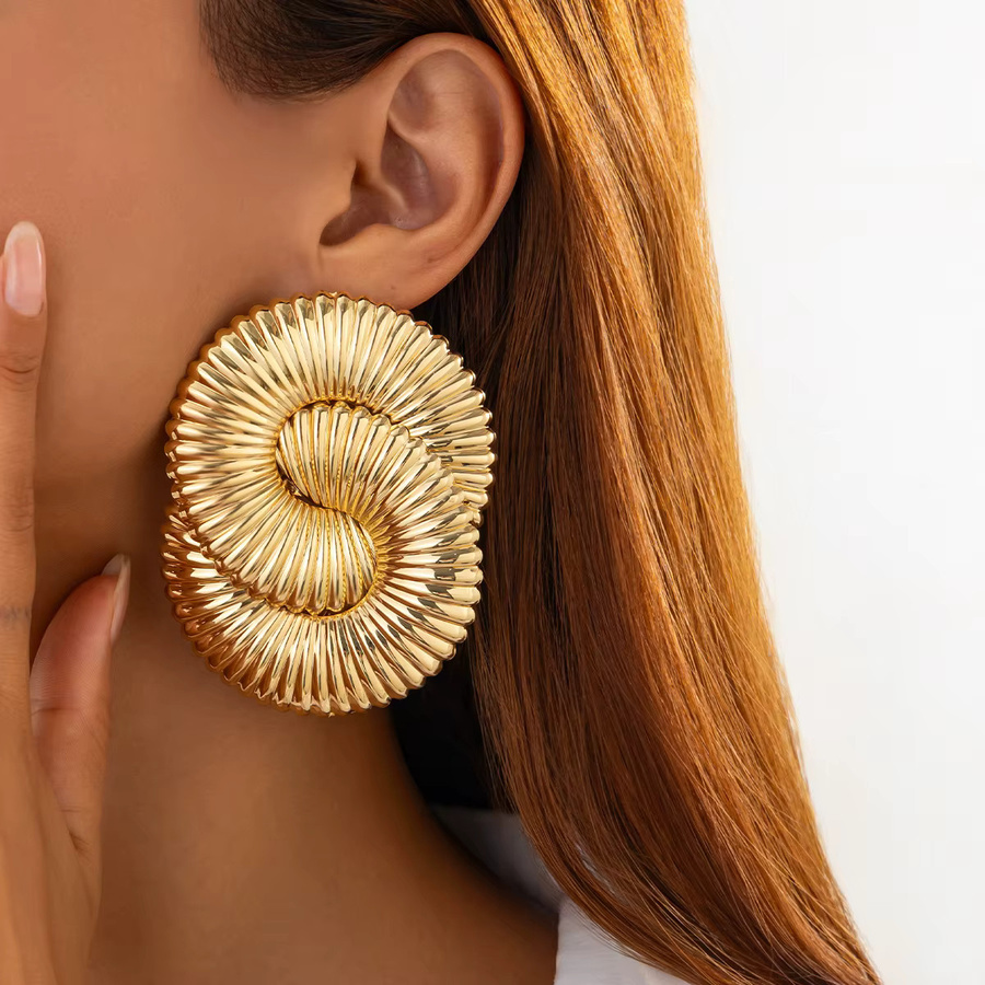 Ingemark Ohrstecker, Geometrische Spirale, Gold, Damen - Bild 2