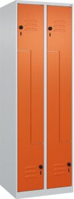 C+P Z-Spind Classic PLUS Spind mit 4 Fächern, Sicherheits-Drehriegel, Grau/Orange, H x B x T: 185 x 60 x 50 cm - Bild 1