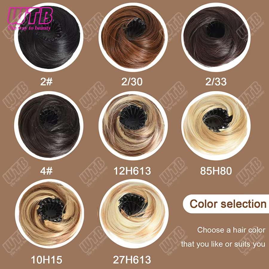 WTB Synthetische Messy Bun Haarteile, Gerade, Mini Haarspange - Bild 6
