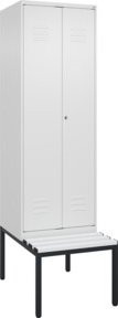 C+P PSA Doppel-Spind Classic PLUS Sitzbank mit 2 Abteilen, Farbe Anthrazit/Grau, B/T/H: 212,0 x 60,0 x 81,5 cm - Bild 1