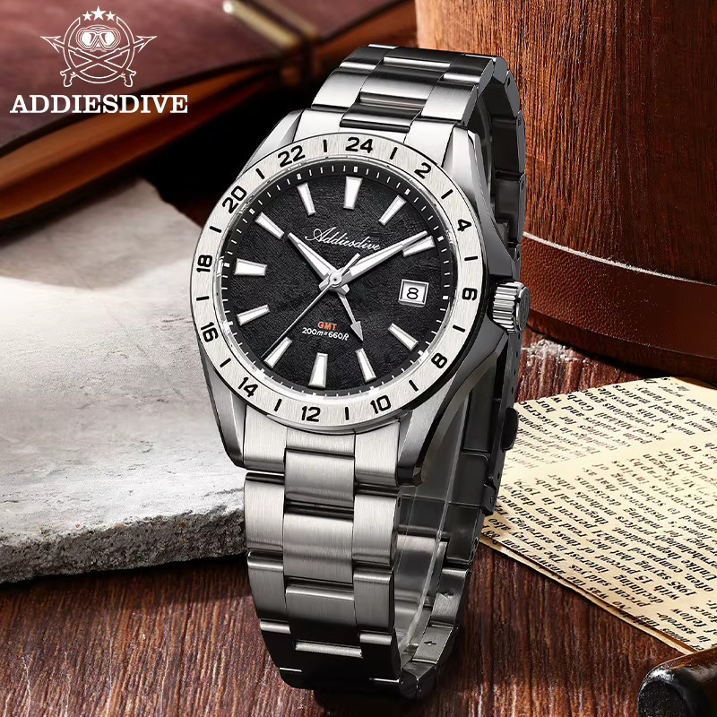 ADDIESDIVE Taucheruhr, Quarz, Edelstahl, Saphirglas, 38 mm, Herren - Bild 3