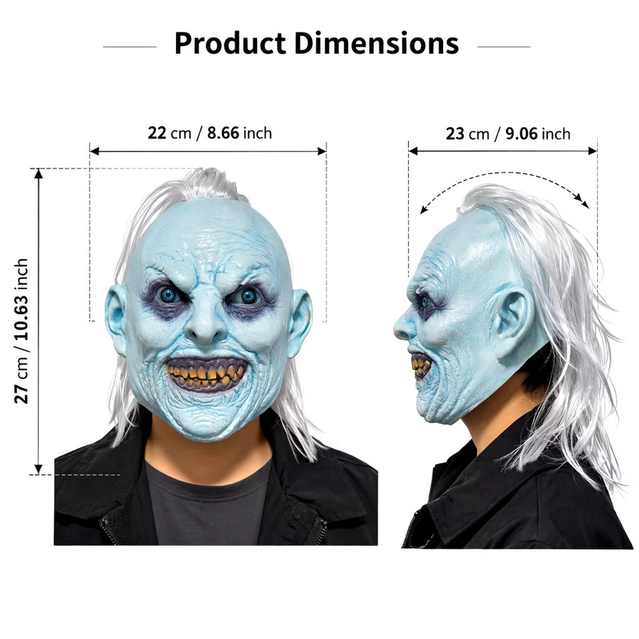 patygr Blaue Dämonen-Gesichtsmaske, Horror, Fantasy, Blau - Bild 2