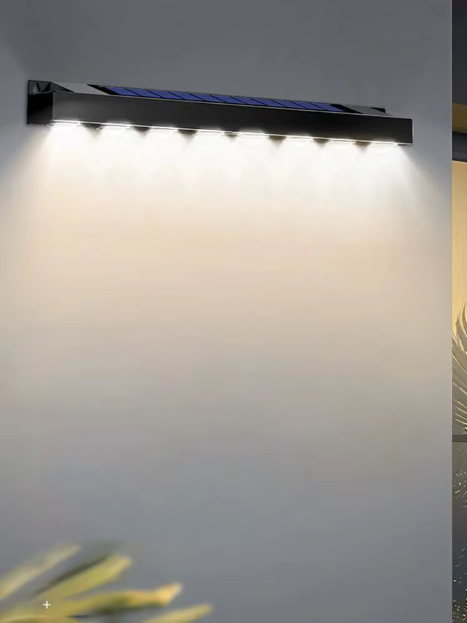 Solarbetriebene LED Zaunleuchten für den Außenbereich, IP65 wasserdichte Wandlampe in Schwarz für Garten, Terrasse und Einfahrt - Bild 7