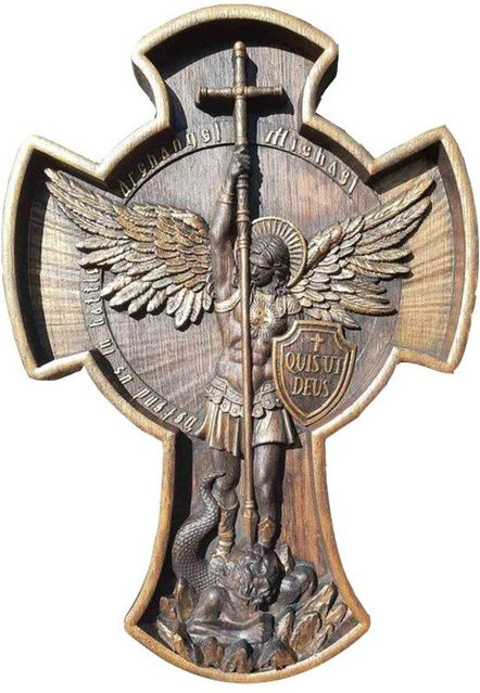 Erzengel Michael Statue aus Harz von Yiran Furniture zur Dekoration für Schreibtisch und Wohnzimmer, Höhe: 17,0 cm, Breite: 23,0 cm, Tiefe: 17,0 cm - Bild 1