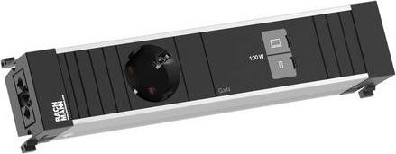Bachmann CONF M Steckdose mit 1x CEE7/3 und USB-C in Schwarz - Bild 1