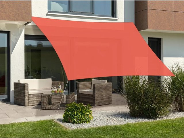Schneider Sonnensegel Teneriffa quadratisch aus HDPE-Gewebe Terracotta, B/B: 500 x 500 cm - Bild 1