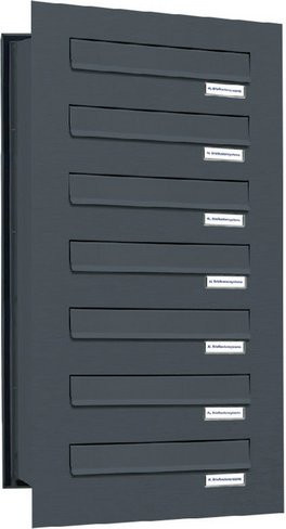 AL Briefkasten für 7 Parteien, Mauerdurchwurf, grau, B/T/H: 38,5 x 48,0 x 80,5 cm - Bild 1