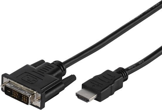 Vivanco HDMI zu DVI Kabel in Schwarz, Länge: 2 m - Bild 1