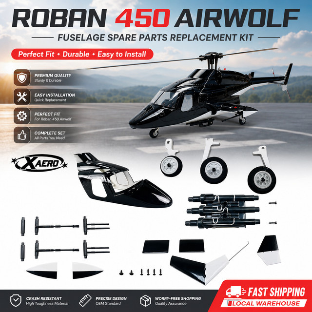 Roban 450 Airwolf Rumpf-Ersatzteile, Zubehör - Bild 1