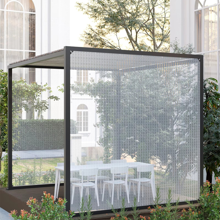 WOLTU UV-beständige und wasserdichte Stoffplane in Transparent als reißfeste Schutzplane für Gartenmöbel, Trampolin oder Feuerholz - Bild 3