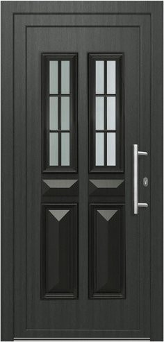 KNOCK Kunststoff-Haustür Robusto in Grau mit Glaseinsatz und modernem Design, B/T/H: 110,0 x 48,5 x 210,0 cm - Bild 1