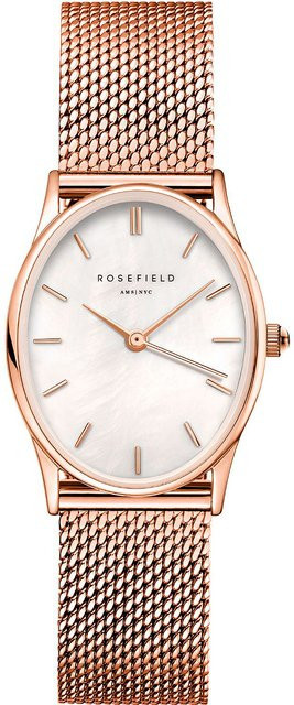 Rosefield Damenuhr, Oval, Edelstahl, Perlmutt, Quarz, 24 mm, 3 ATM - Bild 1