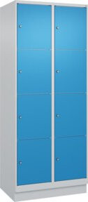 C+P Schließfachschrank Classic PLUS mit Sockel, 2 Abteile, Grau und Lichtblau, B/T/H: 80 x 50 x 195 cm - Bild 1