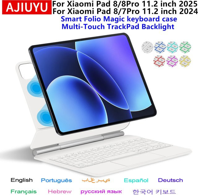 Xiaomi Magische Tastatur und Magnetische Hülle für Xiaomi Pad 8, Mi Pad 8 Pro und POCO Pad, 11,2 Zoll, Schwarz - Bild 1