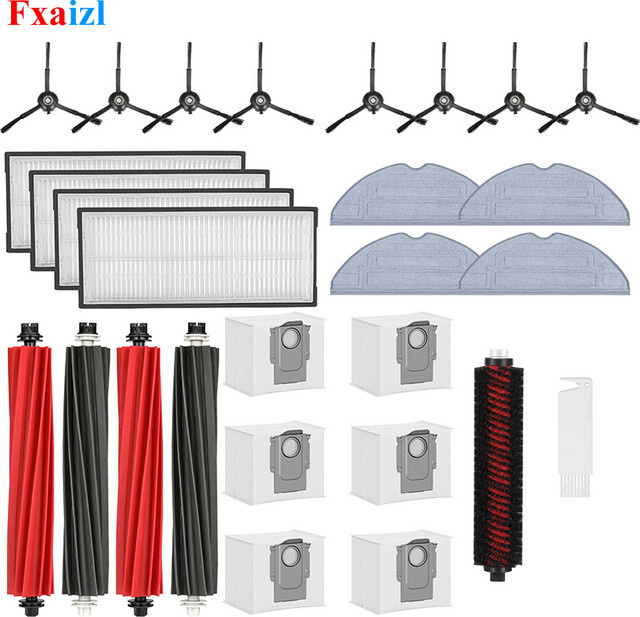Fxaizl Ersatzteil-Set für Roborock S8 S8 Pro Ultra S8+ inklusive Hauptbürste, Seitenbürste, HEPA-Filter, Wischtücher und Staubbeutel - Bild 1