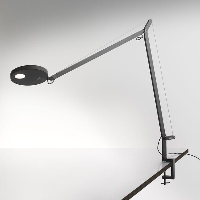 Artemide Demetra LED-Tischleuchte mit Tischklemme in Anthrazitgrau, dimmbar und verstellbar, warmweiß (3000K) - Bild 1