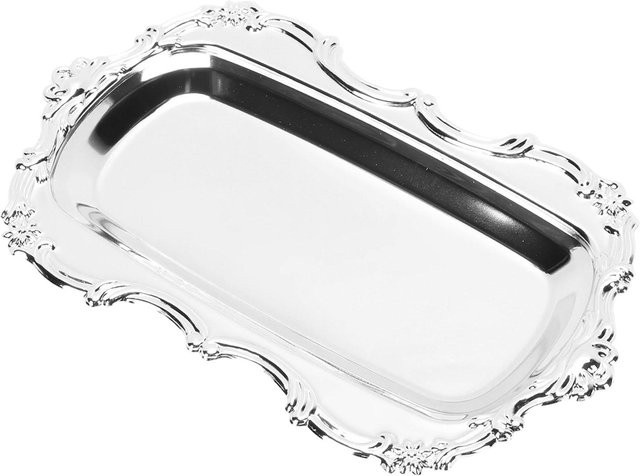 Fishine Schmuckschale im europäischen Stil, rechteckig, Silber - Bild 1