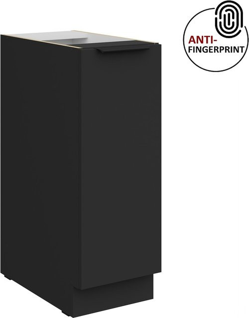 Küchen Unterschrank Schrankauszug ARIA Schwarz matt Anti Fingerprint aus Metall Breite: 30 cm - Bild 1
