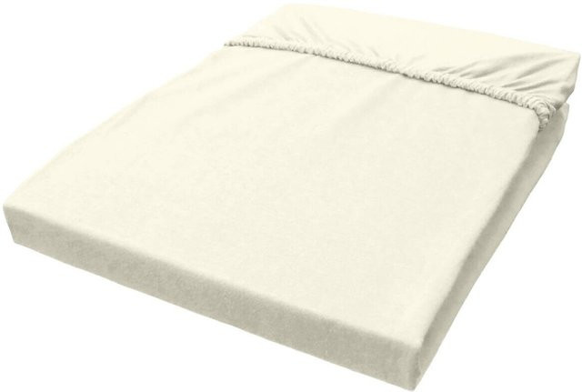 Trendline by Biberna Boxspring Spannbetttuch aus Baumwolle und Elasthan in Ecru, B/T/H: 180 x 40 x 200 cm - Bild 1