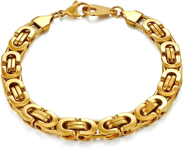 MAGIC ZONE Armband, Edelstahl, Gold, Herren, 8mm - Bild 1