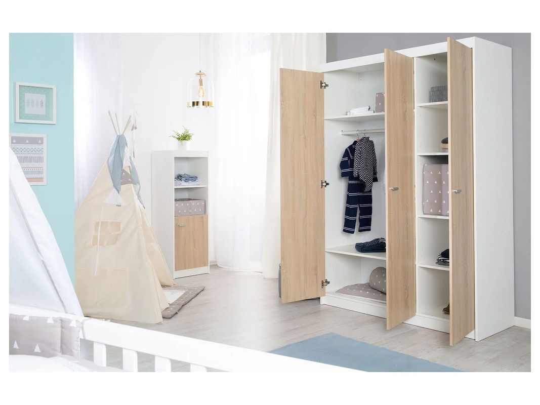 ROBA Kleiderschrank Gabriella 3-türig mit Soft-Close-Technik, Braun/Weiß, B/T/H: 131 x 52 x 190 cm - Bild 2