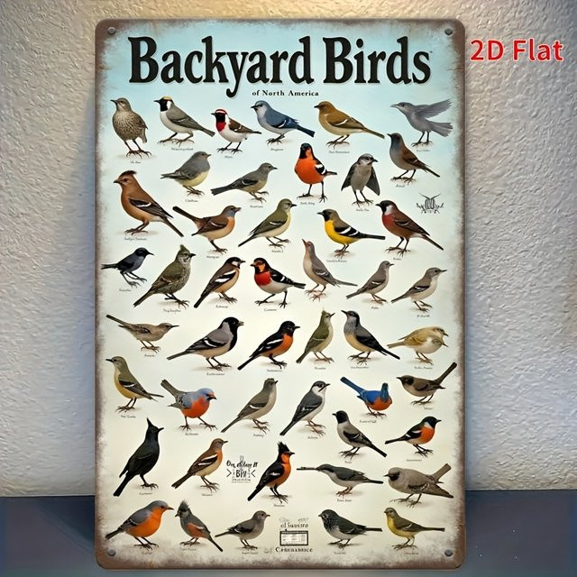 Retro-Metallschild CIFBUY mit Vogelmotiv als Wandkunst in Mehrfarbig, Breite: 20,32 cm, Höhe: 20,32 cm - Bild 1