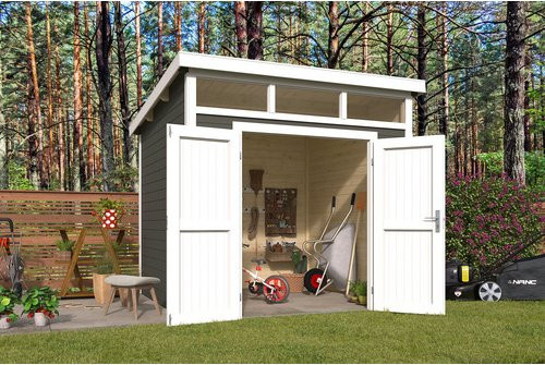 Lasita Gartenhaus Kibo in Grüngrau mit Außenmaßen von Breite: 270 cm, Höhe: 245,1 cm, Tiefe: 273,8 cm - Bild 1