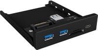 ICY BOX IB-HUB1417-i3 USB 3.2 Gen 1 Hub mit 2 x USB 3.0 und 1 x USB-C in Schwarz für Unterputzmontage - Bild 1