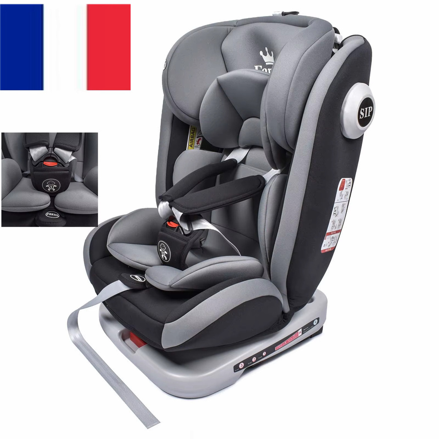 AP03 KL005 Kindersitz 360 Grad drehbar mit ISOFIX und 5-Punkt-Gurt, Grau, 9-36kg, 0-12 Jahre, ECE R44/04 - Bild 6