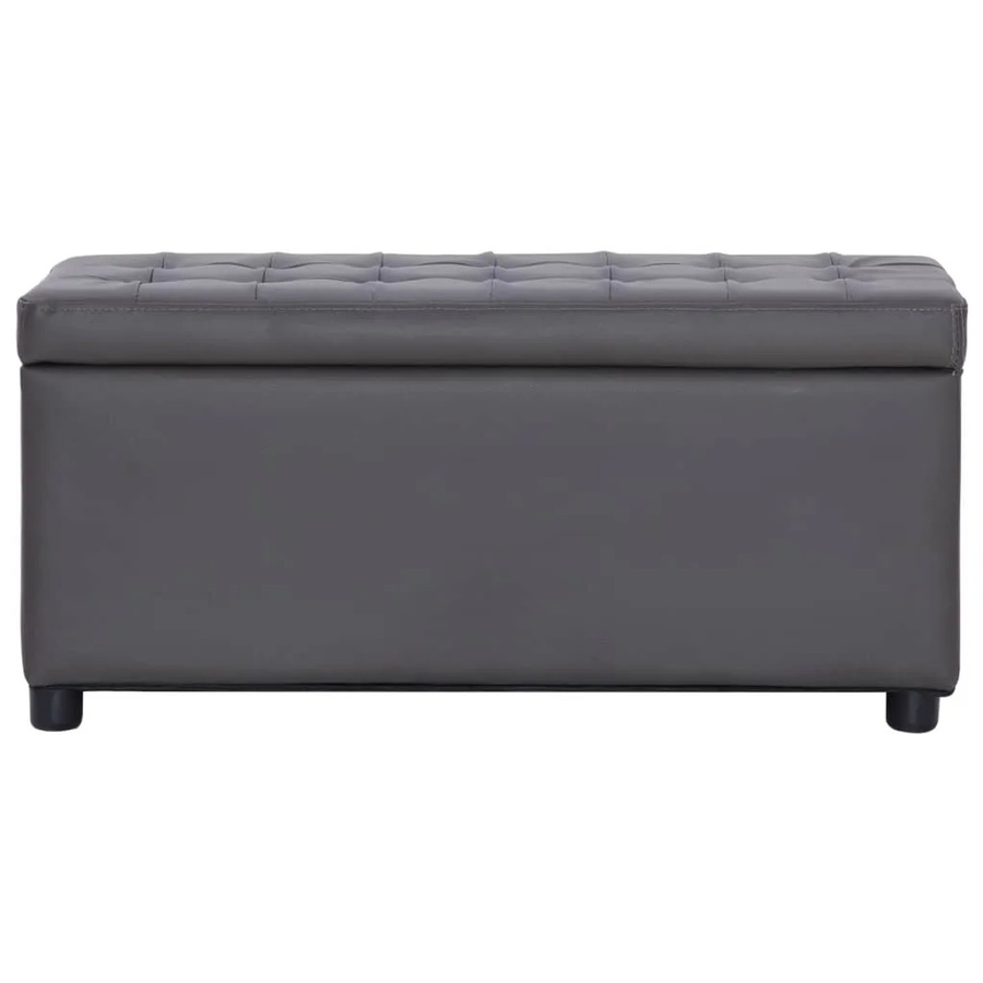 vidaXL Ottoman mit Stauraum aus Kunstleder in Grau - Bild 2