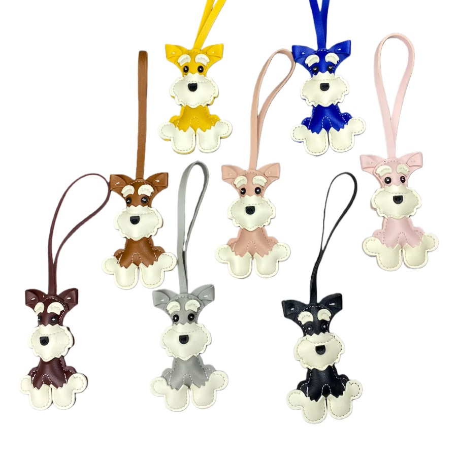 Taschenanhänger Schnauzer, PU-Leder, Unisex - Bild 3