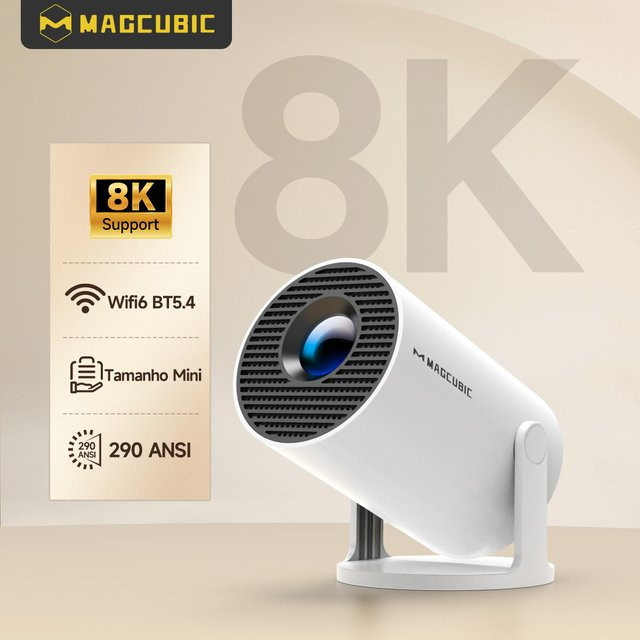 Magcubic HY300 Pro Projektor mit Android 14, 8K Unterstützung, 1280x720P HD, Dual-WLAN, 290 ANSI, Bluetooth 5.4, Grau - Bild 1