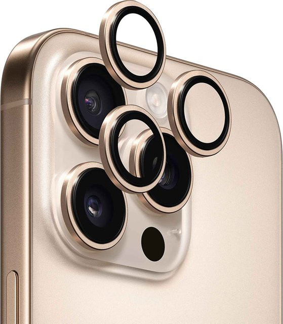 Anank AR Rückkamera-Schutzfolie aus gehärtetem Glas für Apple iPhone 16 Pro Max und iPhone 16 Pro, Farbe: Gold - Bild 1