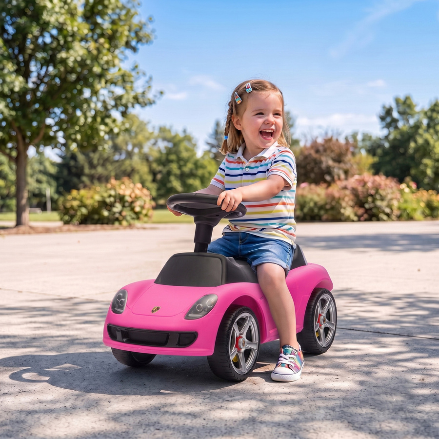 AIYAPLAY Porsche Rutschauto für Kinder ab 1,5 Jahren mit Licht und Sound in Rosa von Aosom - Bild 2