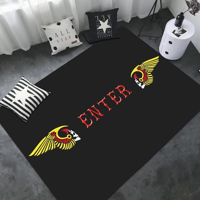 Karpetti Fußmatte Hell Angels Vintage Print Motorrad Logo in Schwarz, B/B: 40 x 60 cm - Bild 1