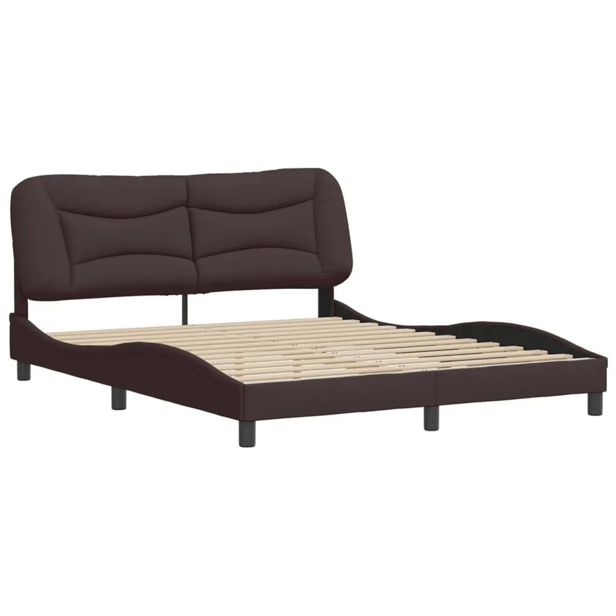 vidaXL Bettgestell Hvar Dunkelbraun mit Stoffbezug B/T/H: 160 x 200 x 165 cm - Bild 2