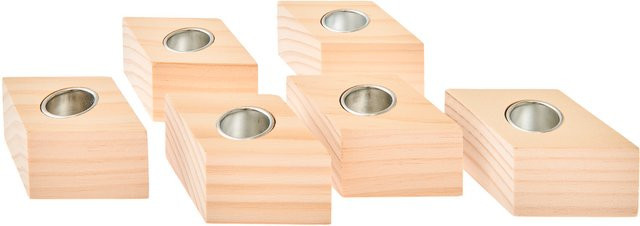 Rico Design Kerzenhalter Raute aus Holz in Natur für Stabkerzen Ø 2,2 cm - Bild 1