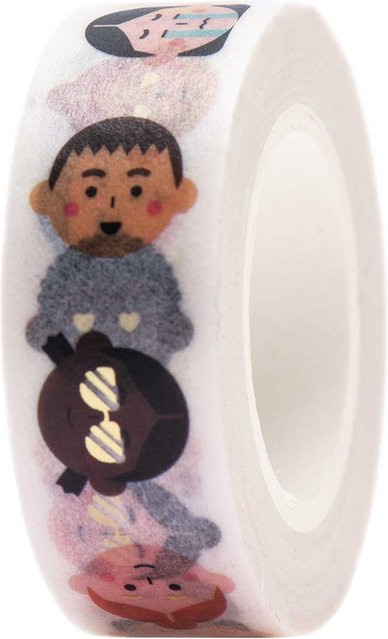 Rico Design Paper Poetry Washi Tape mit Gesichtern, Breite: 1,5 cm, Länge: 10 m - Bild 1