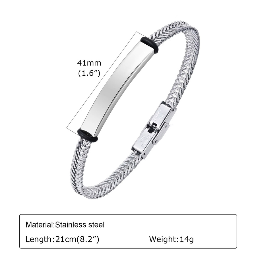 Vnox Armband, Edelstahl, Silber, Unisex, 5,2 mm - Bild 3