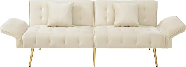 Merax Multifunktionelles 2-Sitzer Schlafsofa für das Wohnzimmer mit Samtbezug und Schaumstoffpolsterung - Bild 1