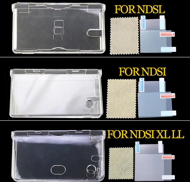 JCD Transparentes Kristall-Gehäuse mit Displayschutzfolie für Nintendo DS Lite, NDSi, NDSi XL und LL Konsolen - Bild 1