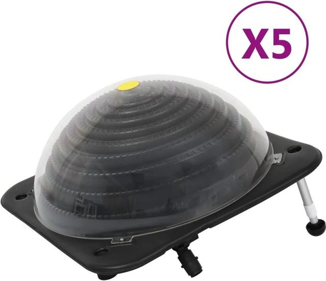 vidaXL Solar Poolheizung Kugeln Set 5 Stück, Farbe: Schwarz, Material: Aluminium und Kunststoff, B/T/H: 75 x 75 x 36 cm - Bild 1