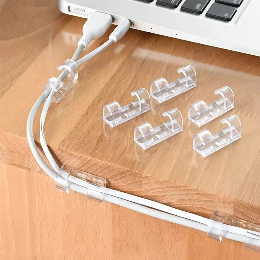 Kabel Organizer Clips Transparent Selbstklebend aus Kunststoff für Home Office und Schreibtisch - Bild 3