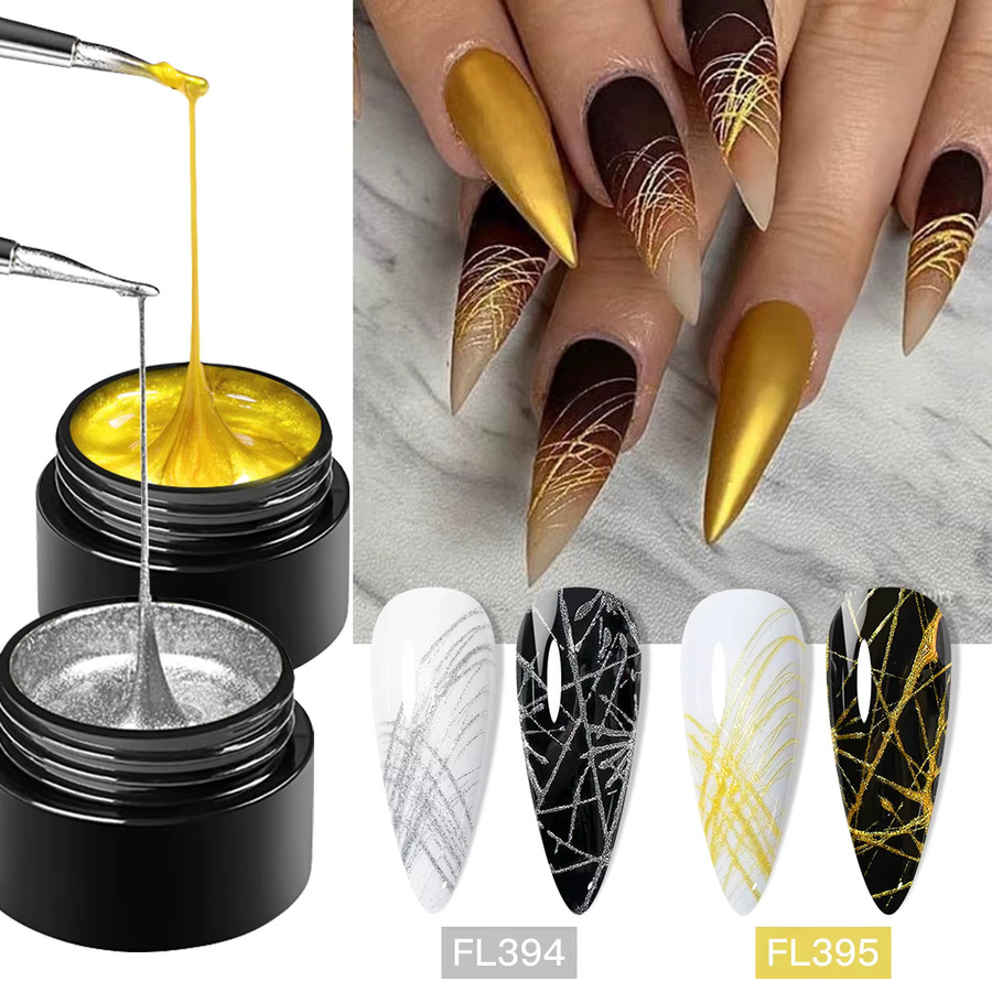 Four Lily Spider Nail Gel Polish, Schwarz Weiß, Glänzend - Bild 4