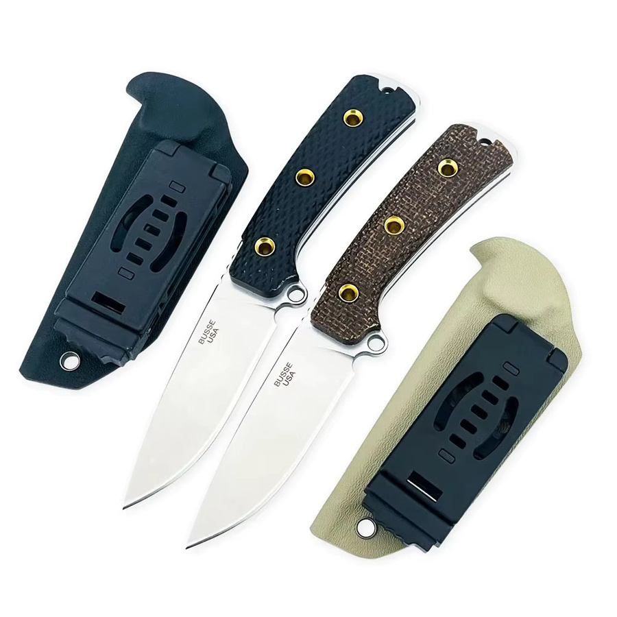 Feststehendes Campingmesser mit 8Cr13mov Stahlklinge und Micarta-Griff in Braun inklusive Scheide - Bild 5