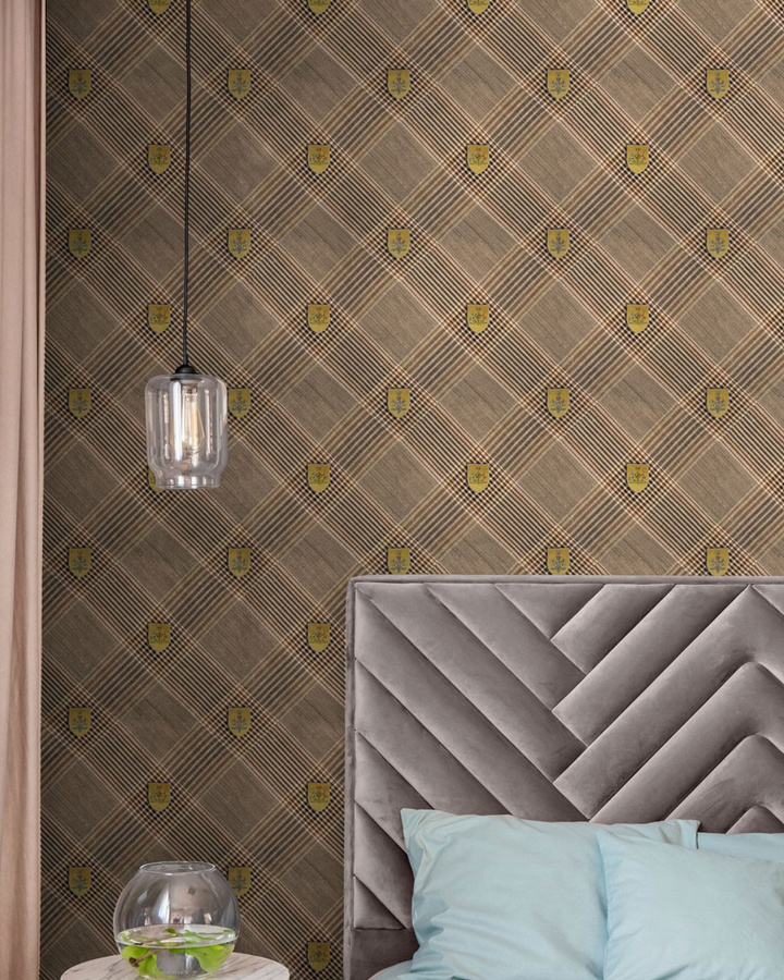 MINDTHEGAP Wandtattoo Nobility Gold Mural mit geometrischem Abstract-Design in Gold und Braun, Vlies Tapete, Breite: 52 cm, Höhe: 300 cm - Bild 1