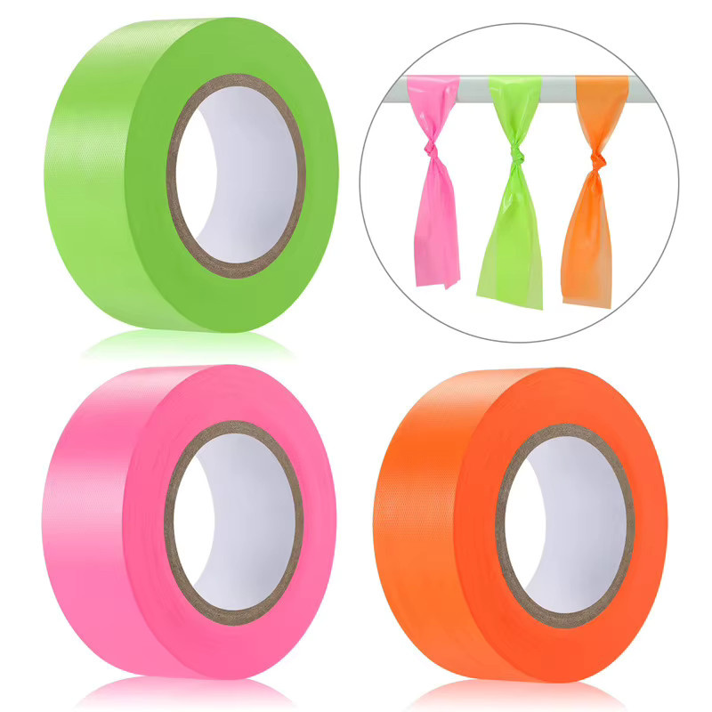 PVC-Flaggenband als fluoreszierender Streamer zur Baummarkierung im Außenbereich, Mehrfarbig, Breite: 2,5 cm - Bild 1