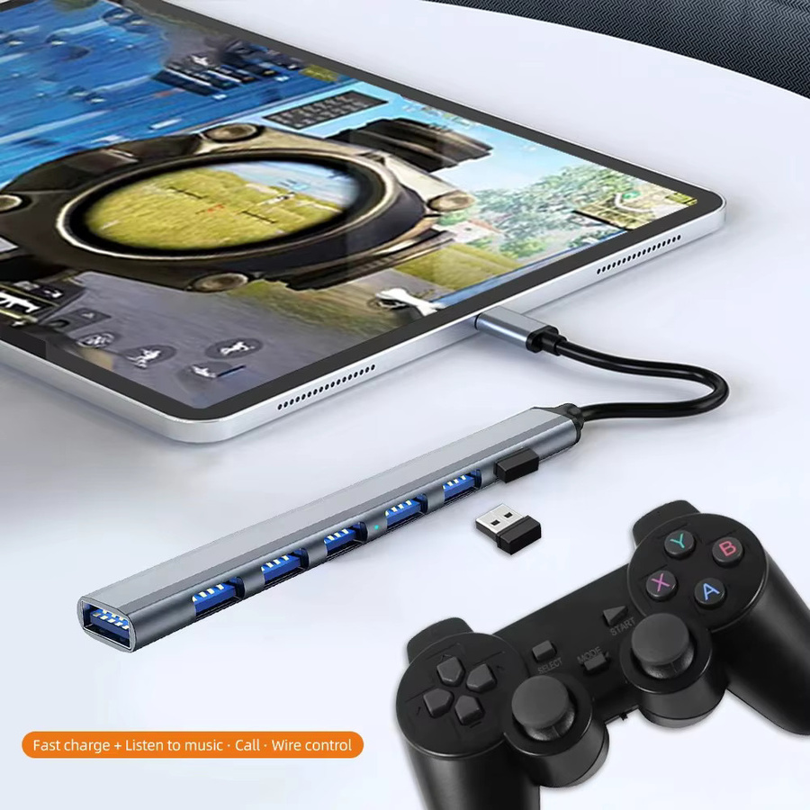 XIKCU 7 in 2 USB-C Hub Multi USB Splitter Adapter mit USB 3.0 und OTG Funktion für MacBook Pro, Air und Laptop - Bild 4