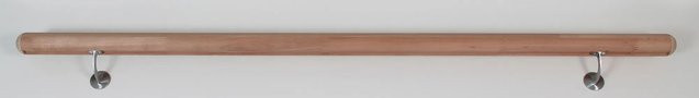Handlauf Komplettset dieda aus Buche Massivholz in Braun, rund, Durchmesser: 5,2 cm, Länge: 200 cm, inklusive Halterungen - Bild 1